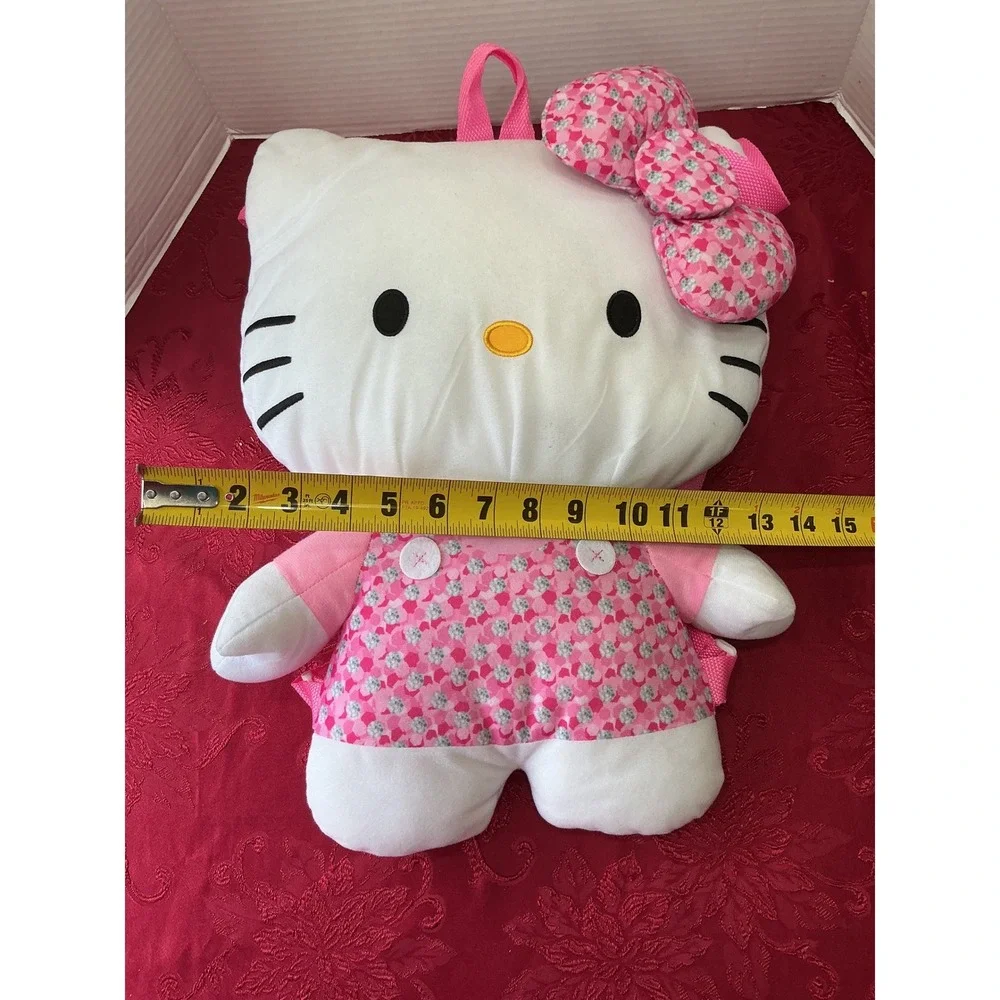 Hello Kitty Plush Backpack Pink Floral Jumper Sanrio Stuffed Animal Bag 18 inch